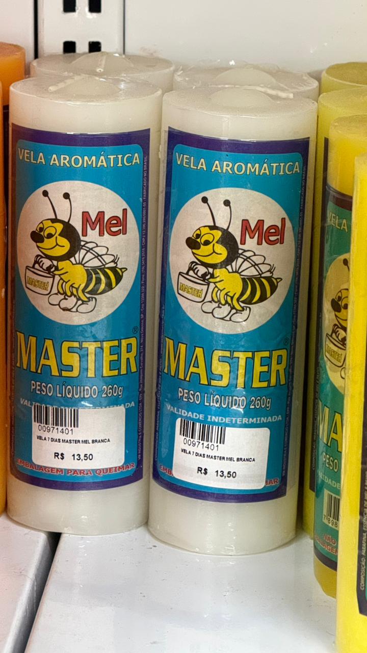 VELA DE 7 DIAS - BRANCA DE MEL  250g